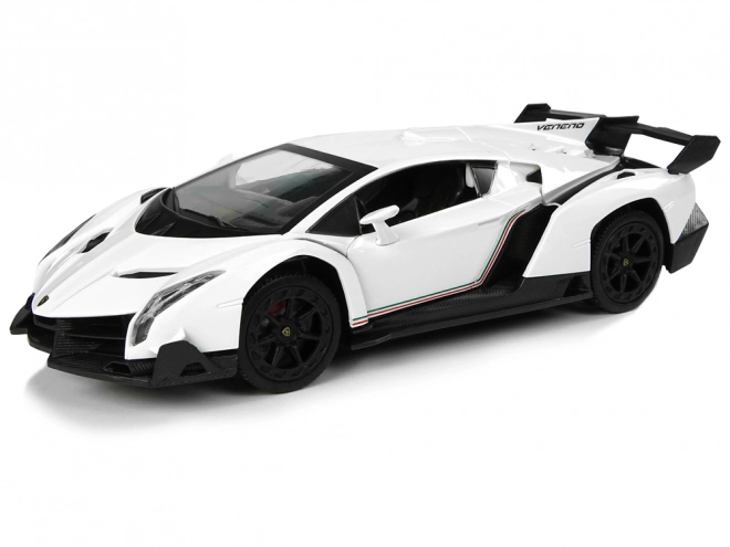 Mașină sport R/C 1:24 Lamborghini Veneno alb cu telecomandă și lumini