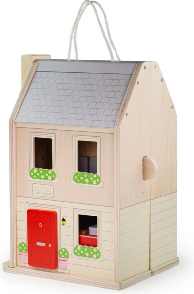 Căsuță din lemn pliabilă cu accesorii BIGJIGS TOYS