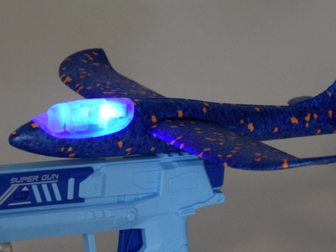 Avion din spumă cu lumină LED lansat cu pistol