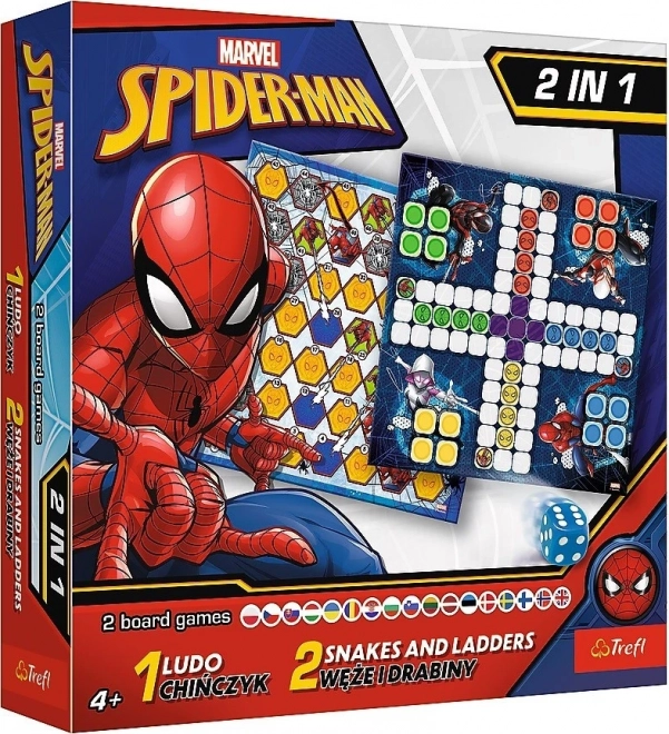 Set jocuri 2 în 1 Nu te supăra, frate! și Șerpi și scări Spider-Man