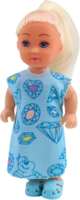 Set Mini păpușă Accesorii dulci Rochie albastră