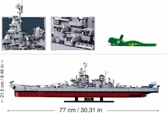 Set de construcție Sluban Navă de război USS Missouri 1:350