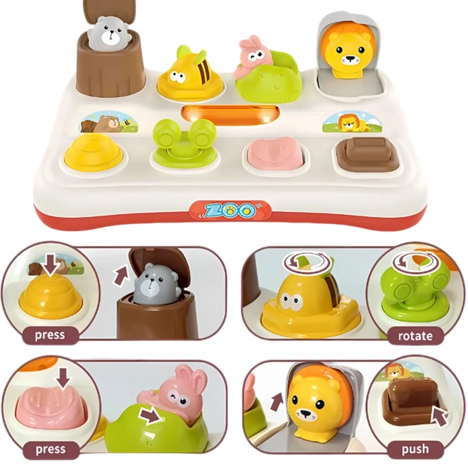 Jucărie educativă pop-up animăluțe zoo