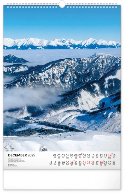 calendar de perete Tatry 2025