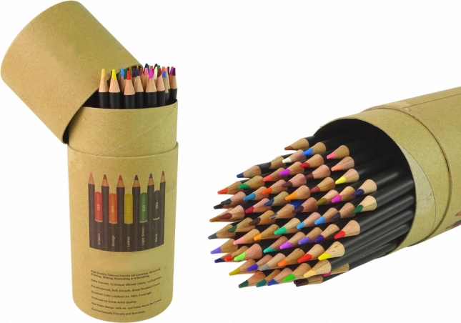 Set Creioane Colorate în Tub cu Ascuțitoare și Radieră 74 buc