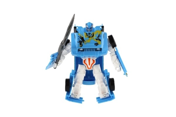 Transformer robot din plastic 14cm albastru