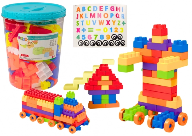 Set educativ de construcții mari în găleată cu 160 de piese