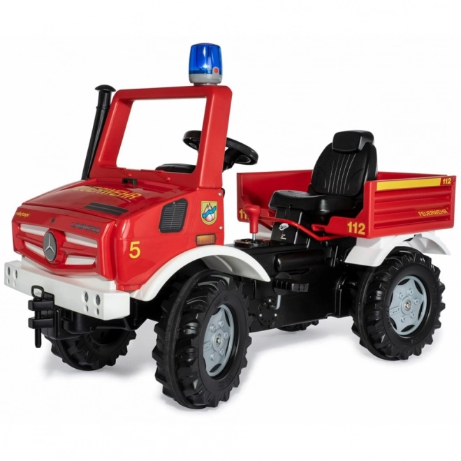 Mașină de pompieri pentru copii Mercedes Unimog cu pedale