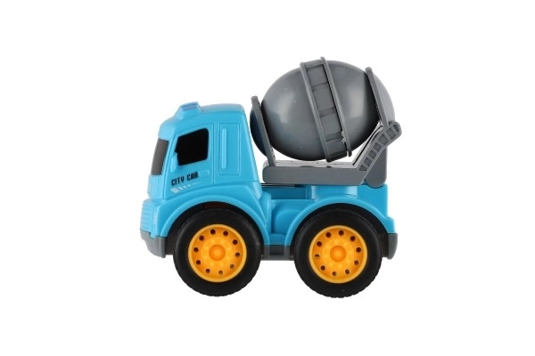 Camion de construcții din plastic cu mecanism de inerție 9cm