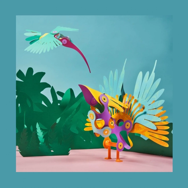 Set de construcție magnetic Clixo - Păsări tropicale - 22 de piese