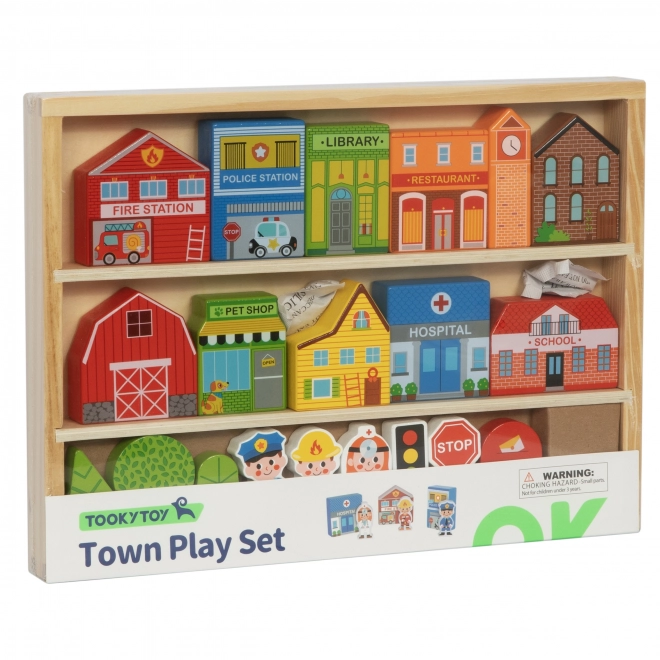 Set de construcții și figurine oraș Tooky Toy
