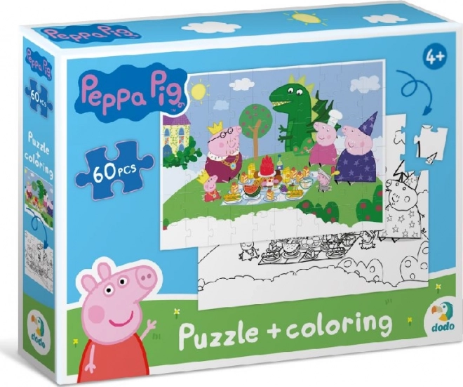 Puzzle dublu față Prasătko Peppa: Picnic 60 piese