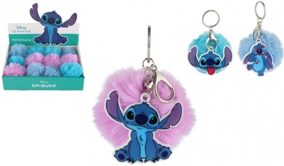 Breloc pentru chei Stitch cu pompon