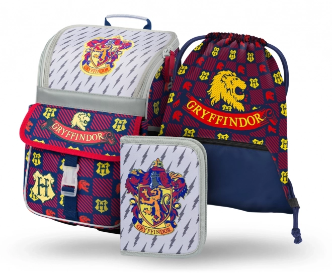 Set 3 piese Baagl Zippy Harry Potter Nebelvir: ghiozdan, penar, sac