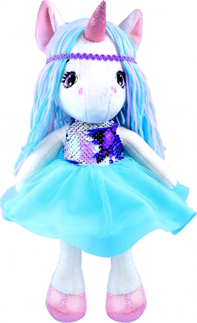 Păpușă unicorn albastră 35 cm