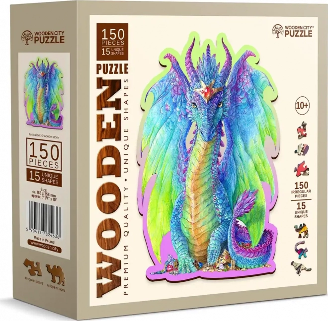 Puzzle din lemn Majestuosul Dragon 150 piese