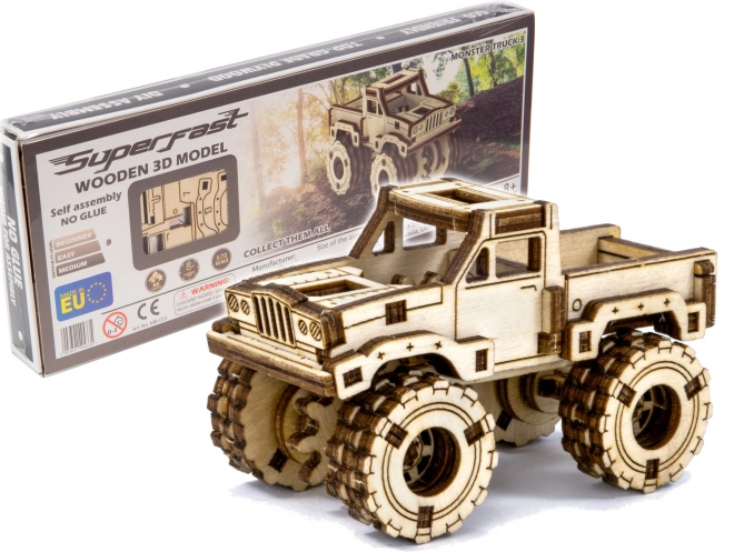 Puzzle 3D din lemn camion monstru