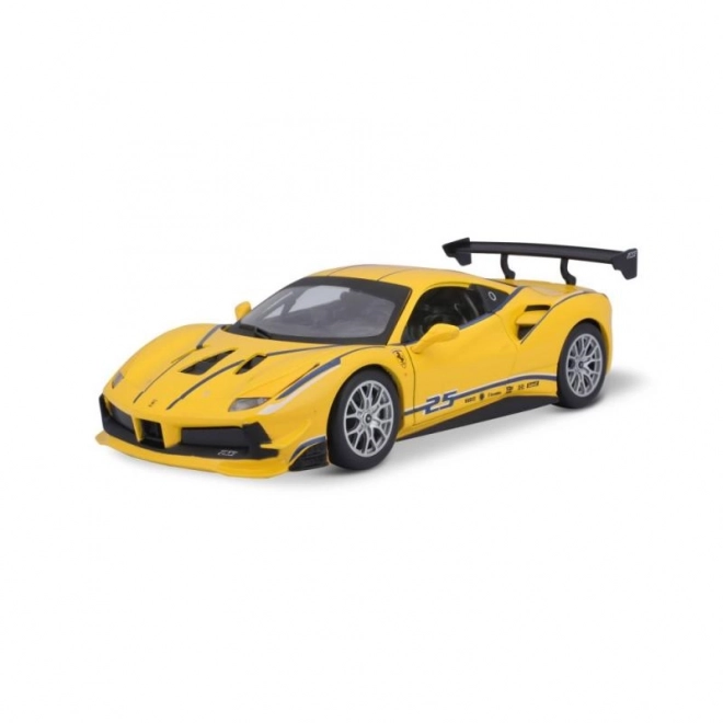 mașină de curse Ferrari 488 Challenge galbenă la scară 1:24