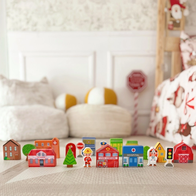 Set de construcții și figurine oraș Tooky Toy