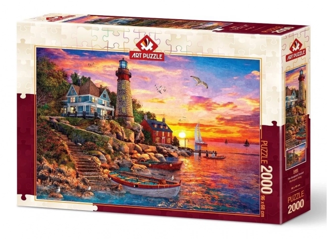 Puzzle peisaj apus de soare 2000 de piese