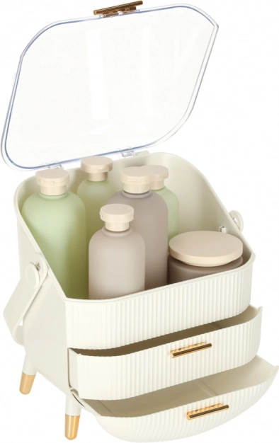 organizer cosmetic alb cu sertare