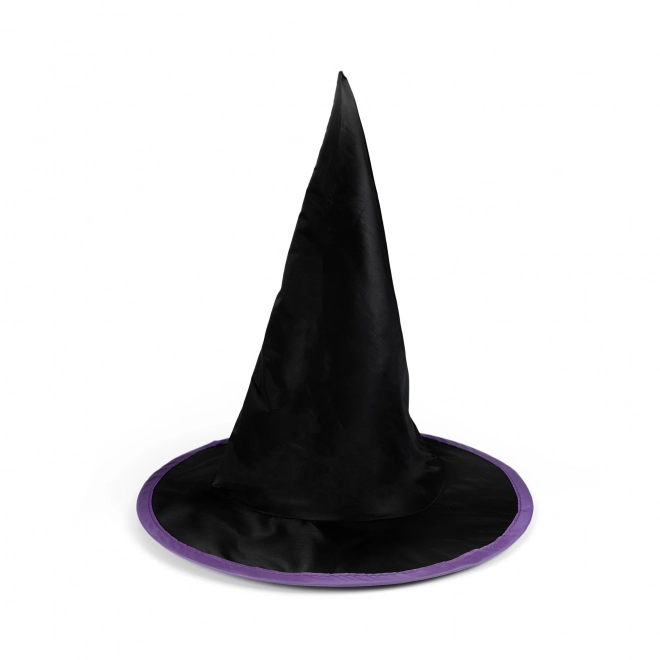 Pălărie de vrăjitoare neagră și violet pentru Halloween