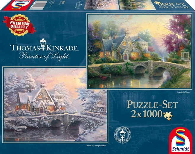 Puzzle Primăvara și iarna la Lamplight Manor 2x1000 piese