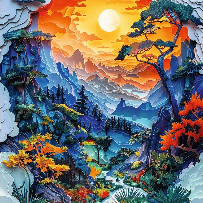 Puzzle Trefl Arta de Hârtie: Valea 1000 piese