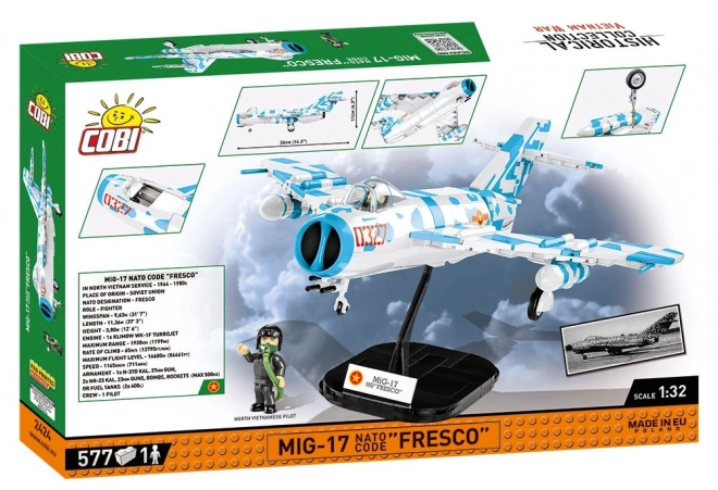 Statuetă COBI Mig-17 Fresco din Războiul din Vietnam, la scară 1:32