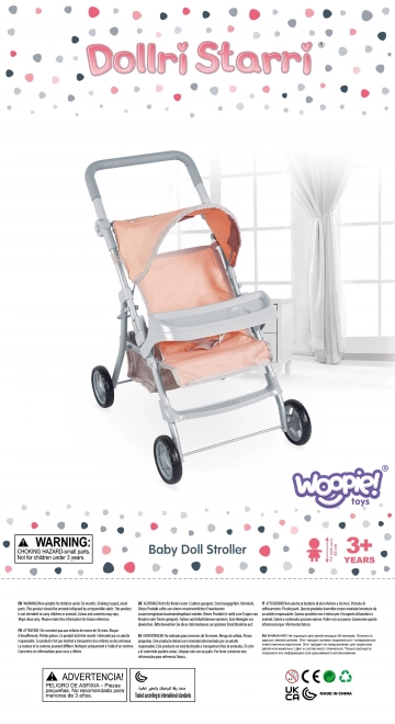 Cărucior Woopie Royal pentru păpuși - design floral