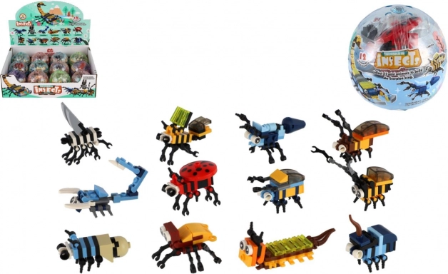 set de construcție insecte – mini modele în sferă, mix de specii