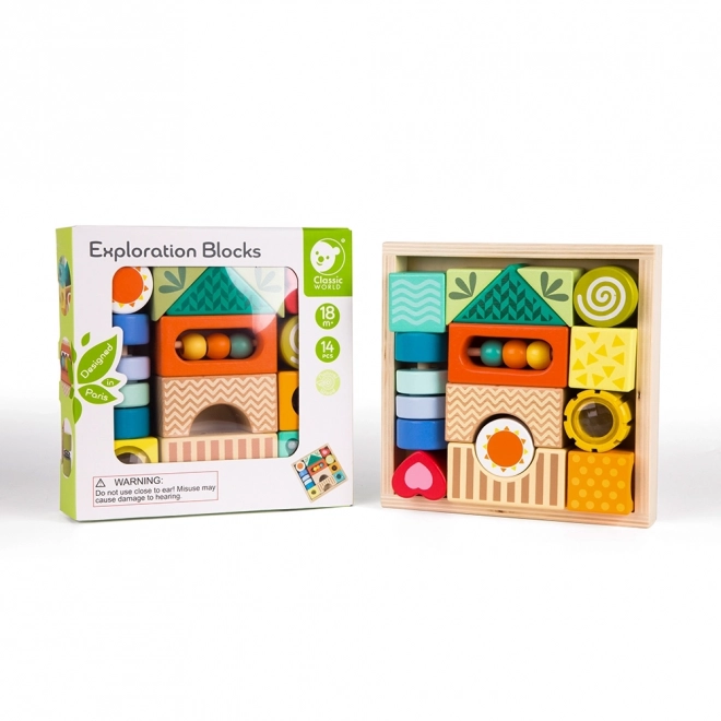 Klocki senzoriale multifuncționale cu 7 funcții Montessori de la Classic World