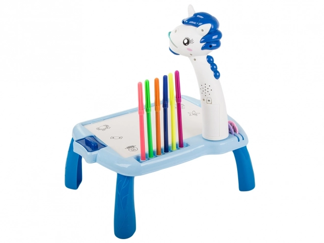 Proiector de desen cu masă pentru copii albastră