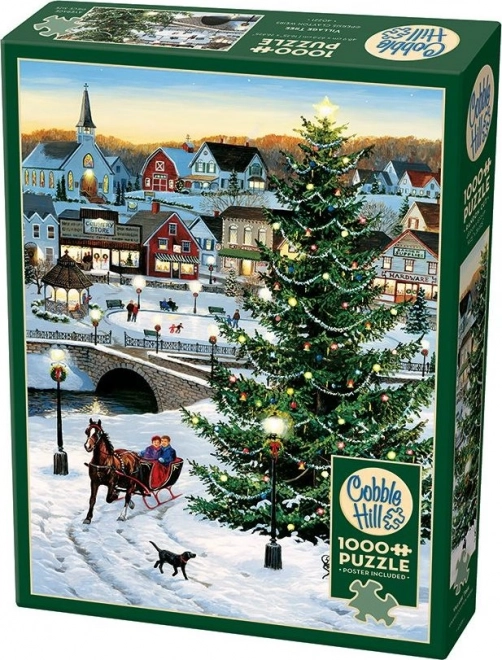 COBBLE HILL Puzzle Bradul de Crăciun din sat 1000 de piese