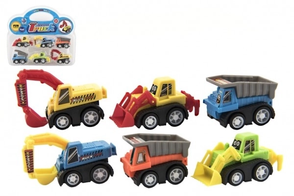 Set mini mașini de construcții 5cm, 6 buc