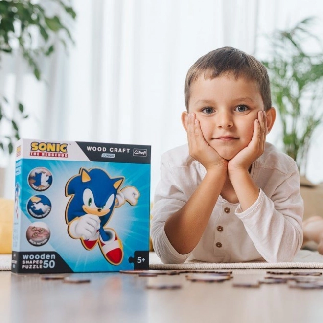 Puzzle din lemn SONIC – Ariciul isteț, 50 piese