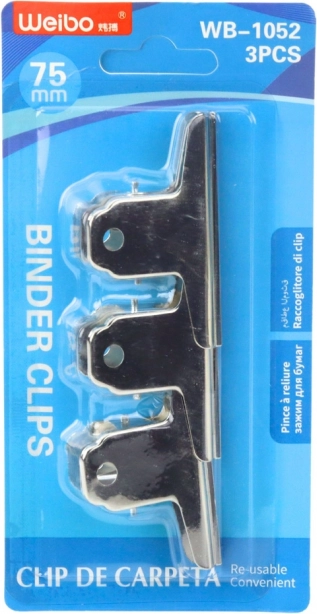 Set de cleme metalice de birou 75 mm 3 buc