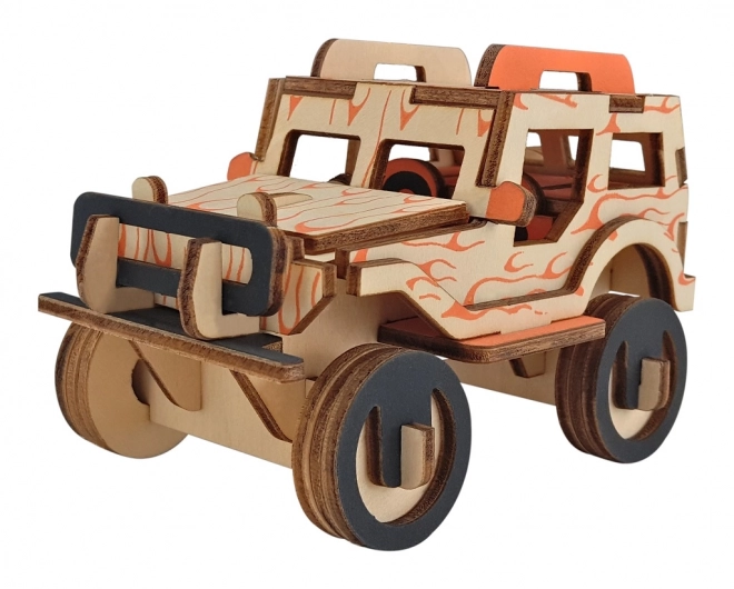 puzzle 3D jeep din lemn