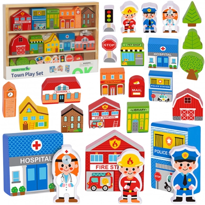 Set de construcții și figurine oraș Tooky Toy