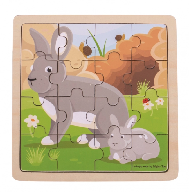 Puzzle cu iepuraș și mama lui de la Bigjigs Toys