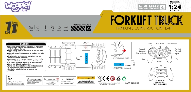 Stivuitor de jucărie Woopie controlat de la distanță RC 1:24