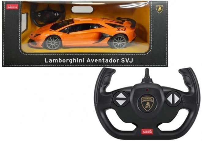 Mașinuță radiocomandată lamborghini aventador rastrar 1:14 portocalie