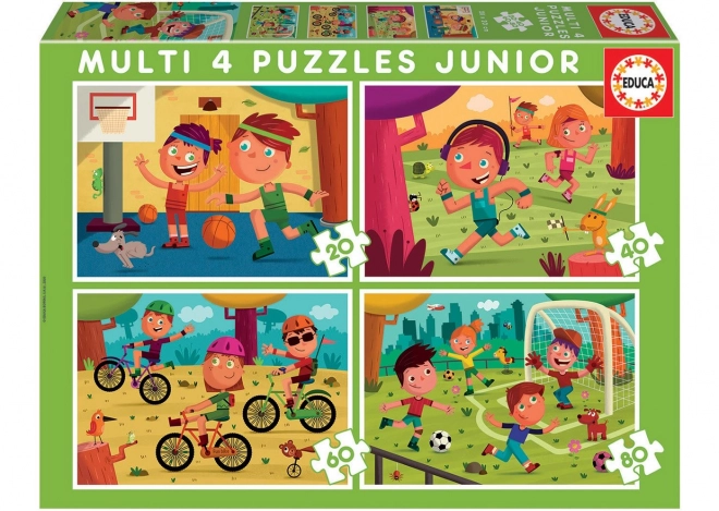 Puzzle educativ sportiv 4 în 1