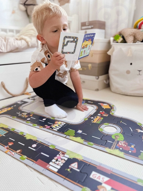 Woopie Green puzzle urban pentru copii - Pista auto