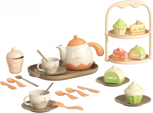 Set de ceai și desert din lemn Woopie 25 piese