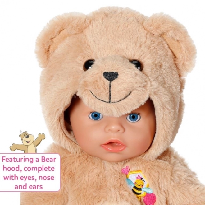 Costum ursuleț cu glugă pentru Baby Born