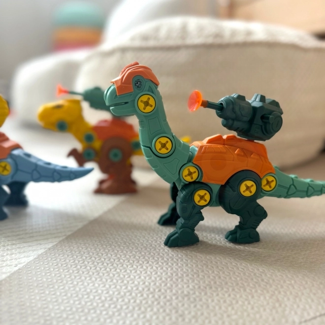 Set Construcție Dinozauri WOOPIE cu Șurubelniță și Mașină de Găurit