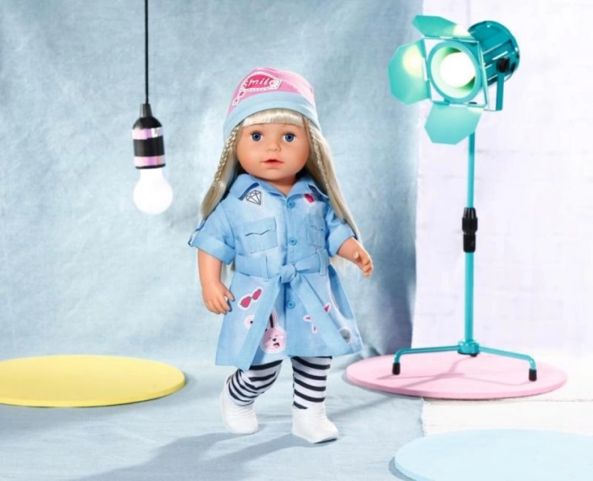 Rochițe deluxe din denim pentru păpușa BABY born 43 cm