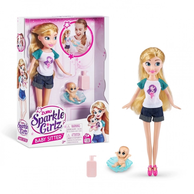 Set pentru îngrijirea copiilor cu păpușă Sparkle Girlz