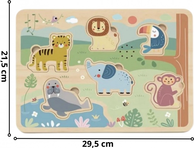 Tooky Toy Puzzle Interactiv din Lemn cu Animale